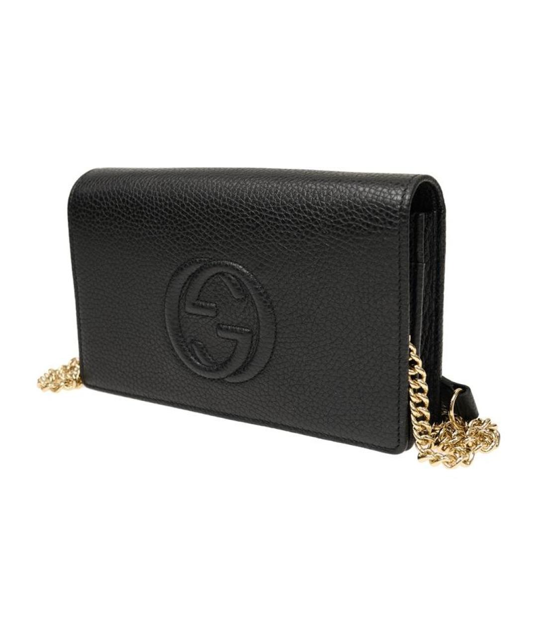 GUCCI Черная кожаная сумка через плечо, фото 2