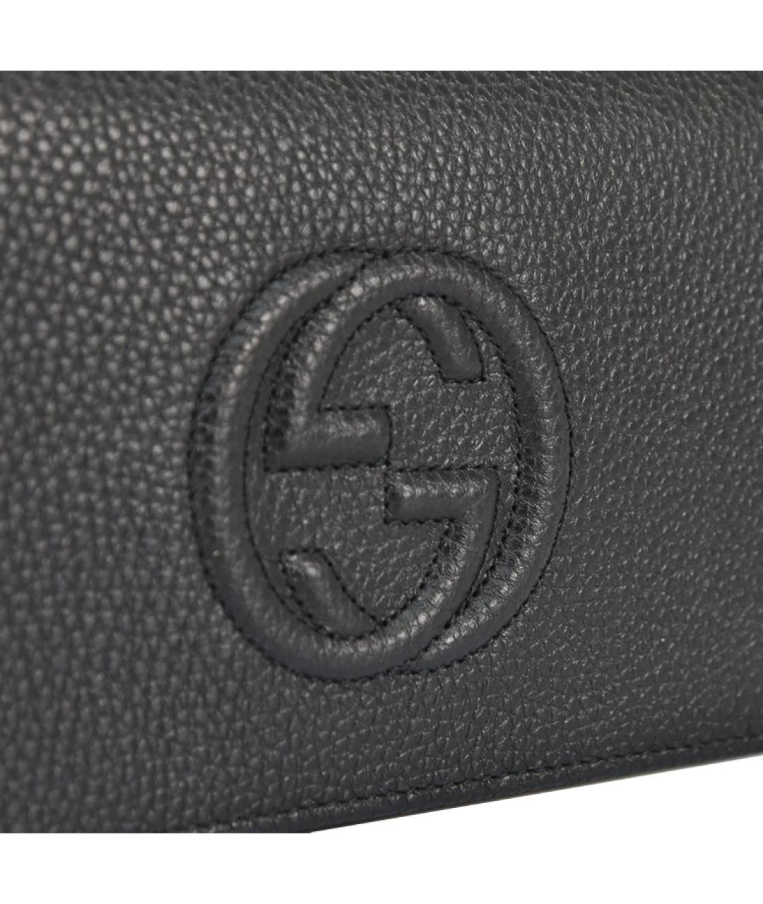 GUCCI Черная кожаная сумка через плечо, фото 5