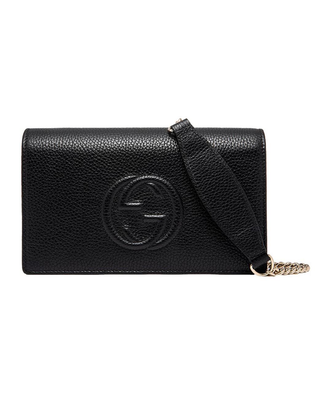 GUCCI Черная кожаная сумка через плечо, фото 1