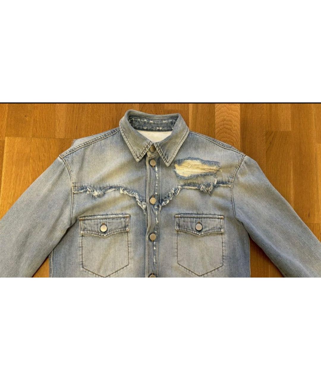 MM6 MAISON MARGIELA Голубая деним рубашка, фото 3