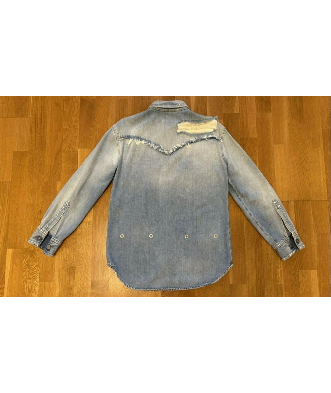 MM6 MAISON MARGIELA Голубая деним рубашка, фото 2