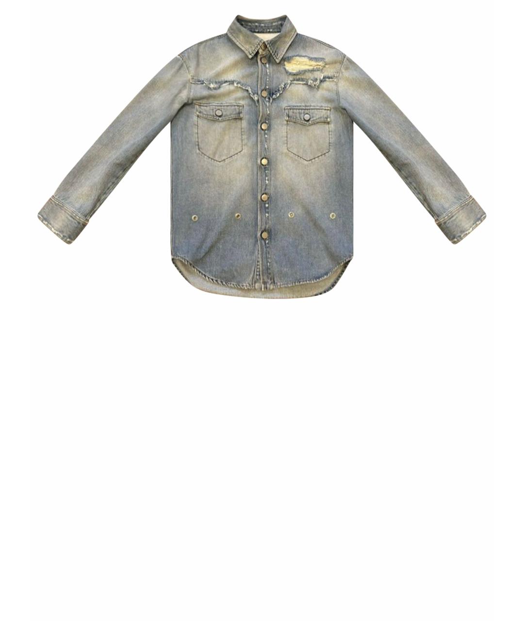 MM6 MAISON MARGIELA Голубая деним рубашка, фото 1
