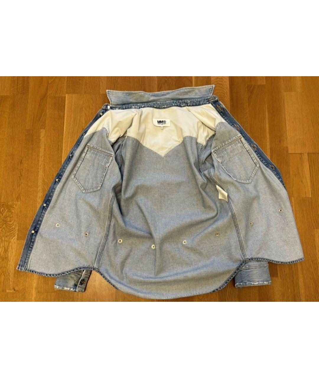 MM6 MAISON MARGIELA Голубая деним рубашка, фото 4
