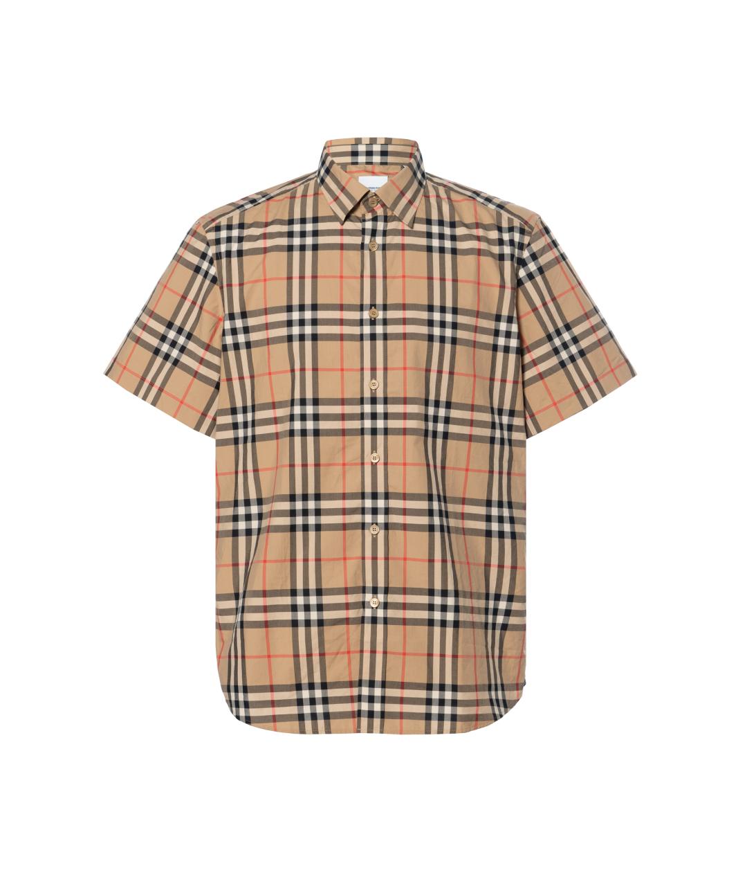 BURBERRY Бежевая хлопковая классическая рубашка, фото 3