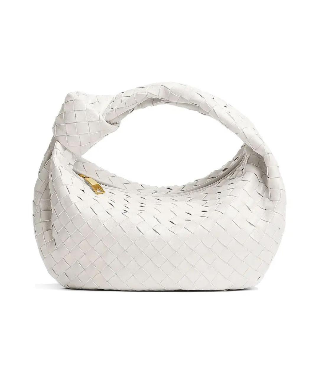 BOTTEGA VENETA Белая кожаная сумка с короткими ручками, фото 3
