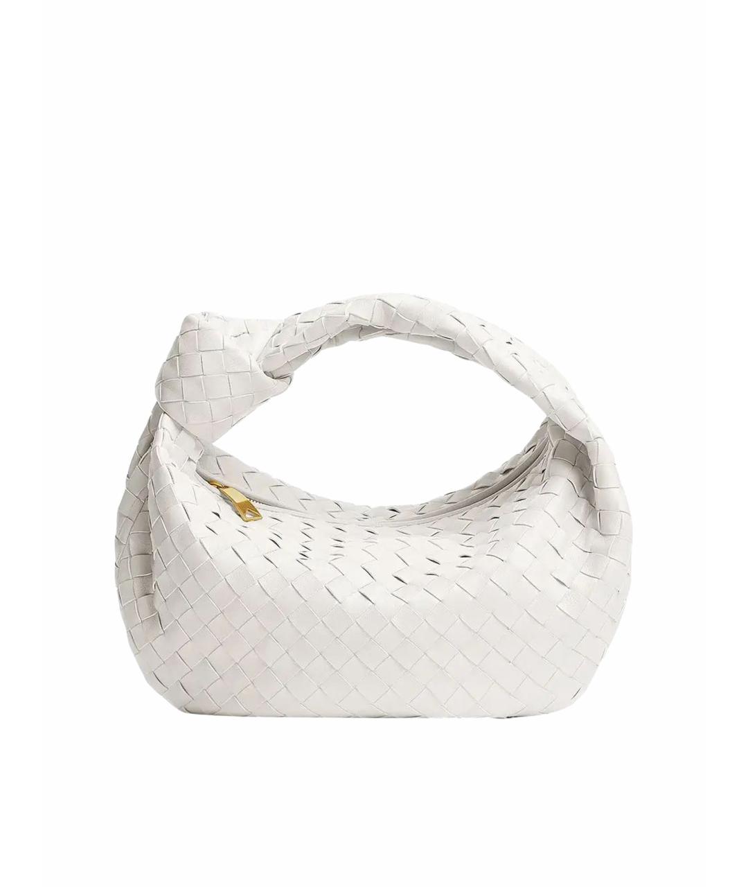 BOTTEGA VENETA Белая кожаная сумка с короткими ручками, фото 1