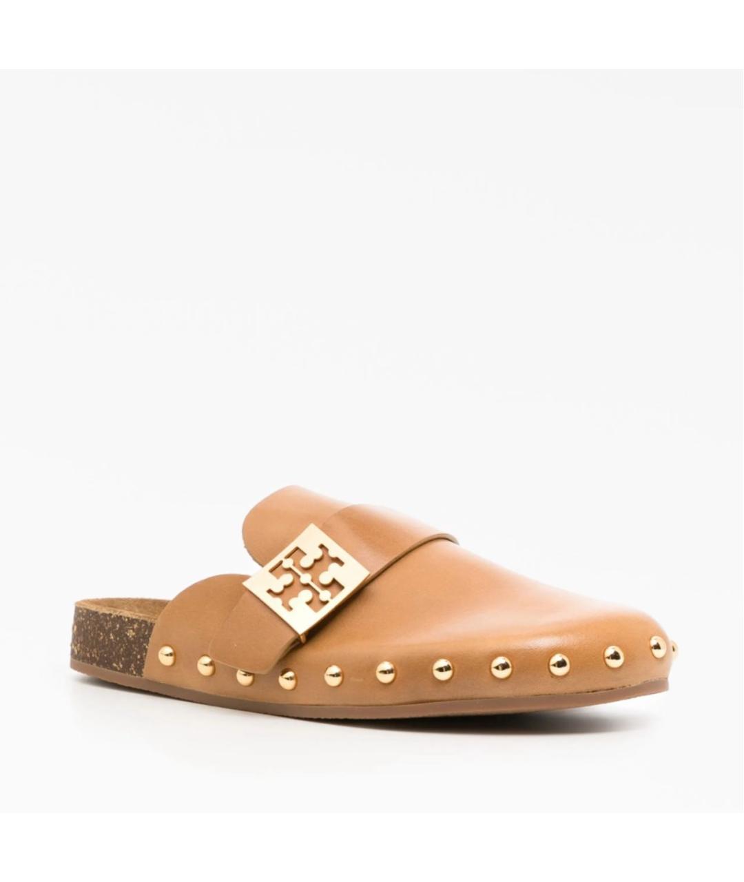 TORY BURCH Бежевые кожаные сабо, фото 6