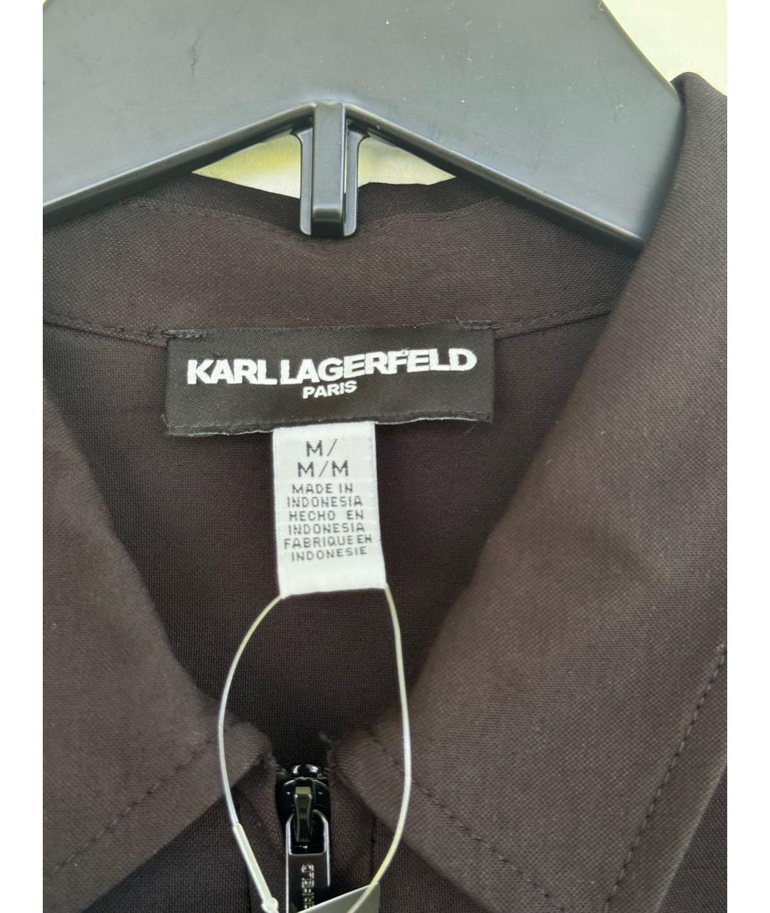 KARL LAGERFELD Черное вискозное повседневное платье, фото 8