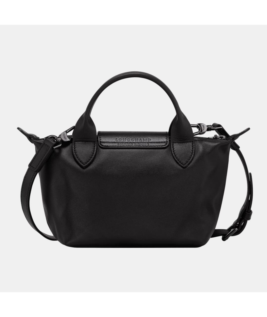 LONGCHAMP Черная кожаная сумка через плечо, фото 4
