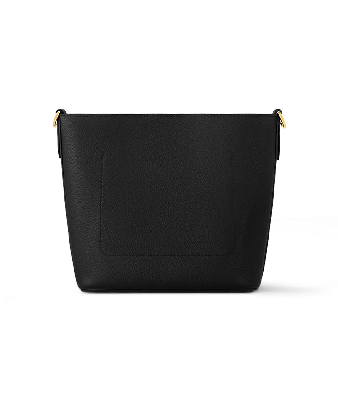 LOUIS VUITTON Черная кожаная сумка через плечо, фото 3