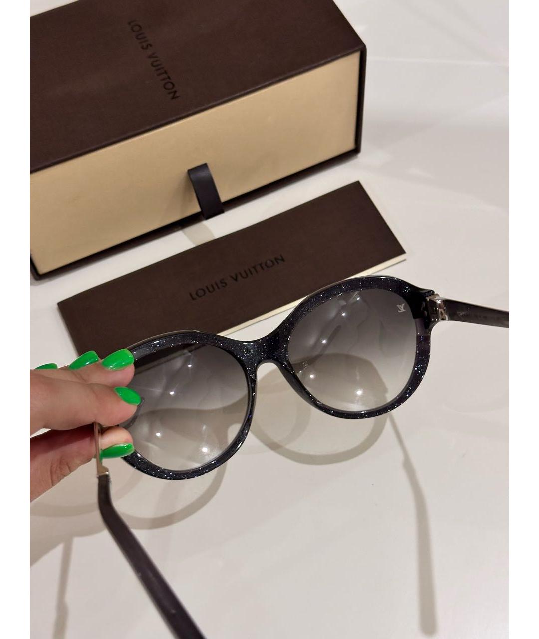 LOUIS VUITTON Черные пластиковые солнцезащитные очки, фото 7