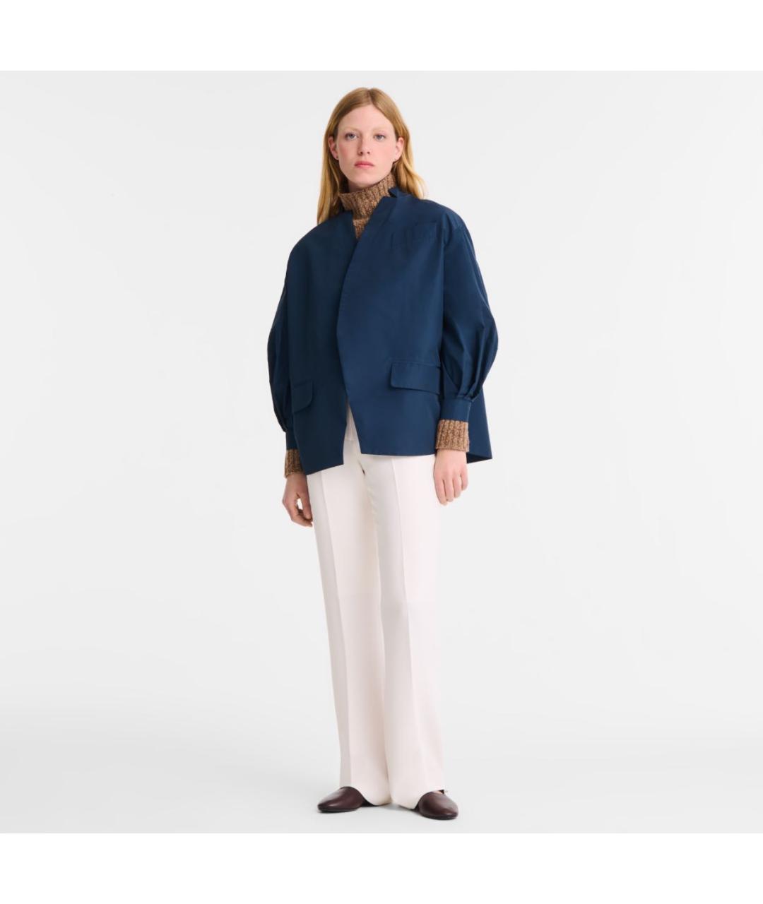 LONGCHAMP Темно-синяя полиэстеровая куртка, фото 2