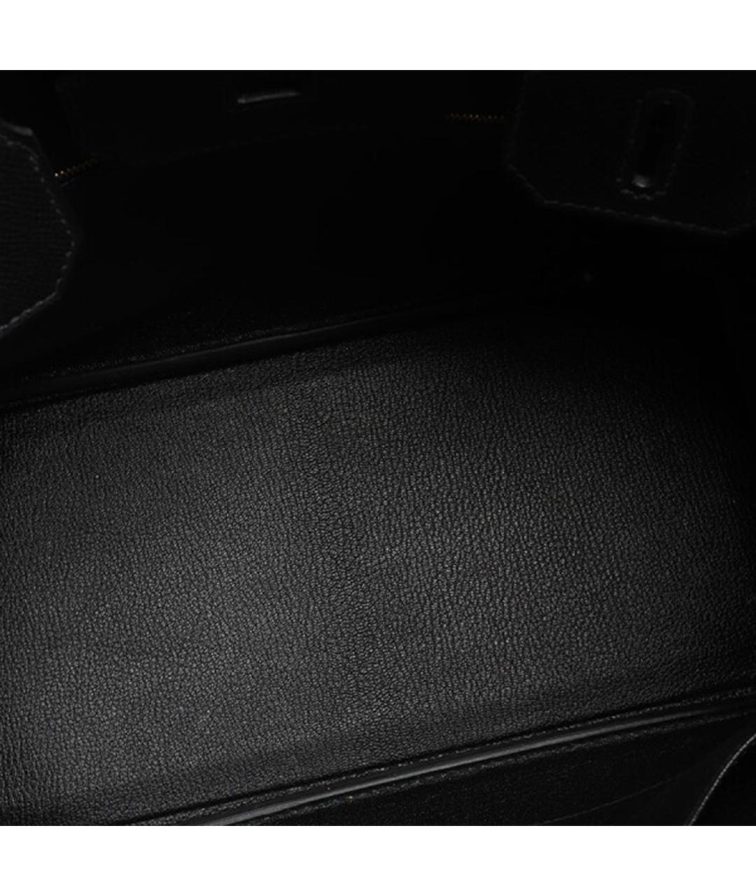 HERMES Черная кожаная сумка с короткими ручками, фото 6
