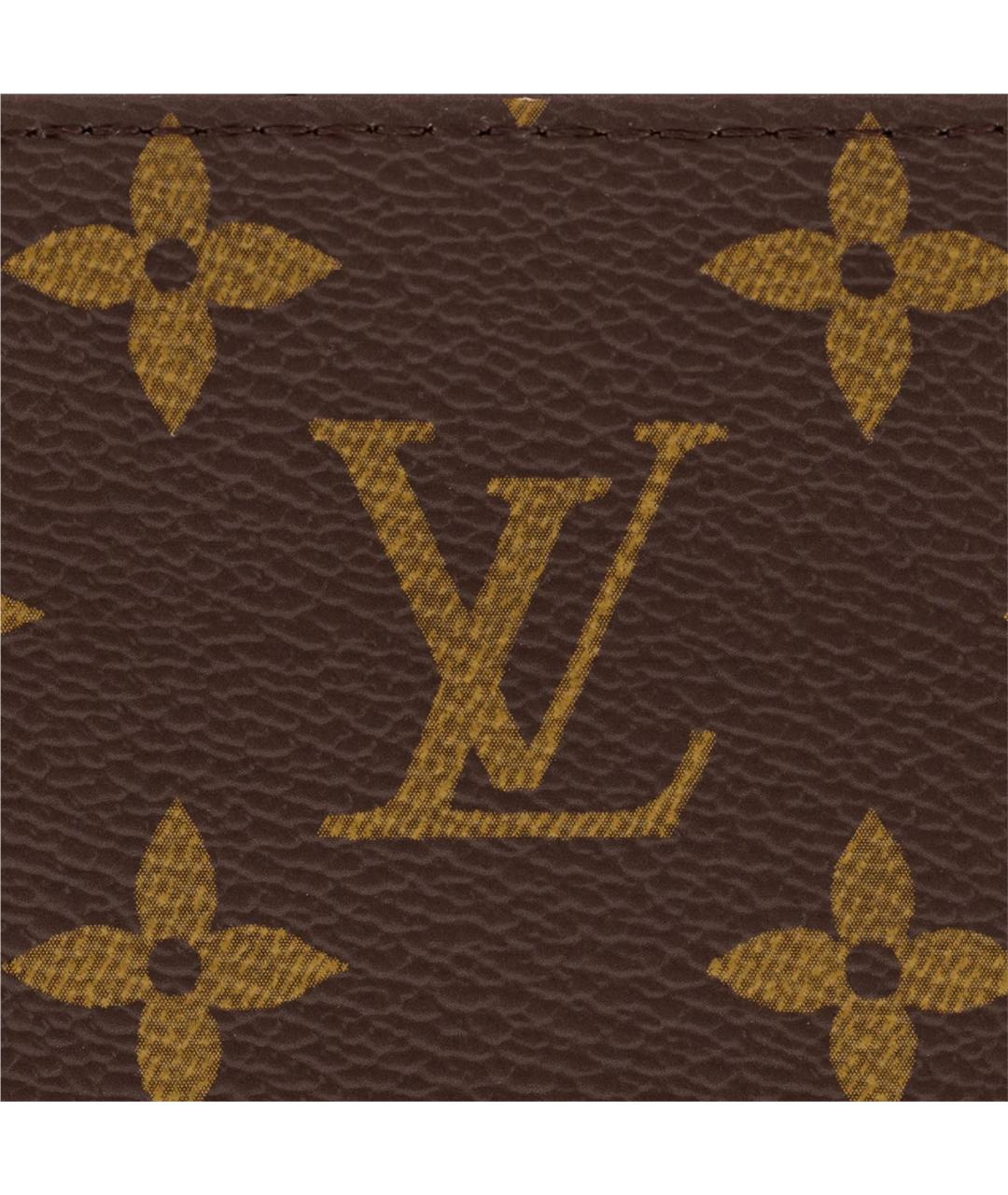 LOUIS VUITTON Коричневый кожаный кошелек, фото 6