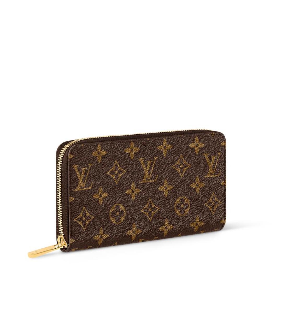 LOUIS VUITTON Коричневый кожаный кошелек, фото 3