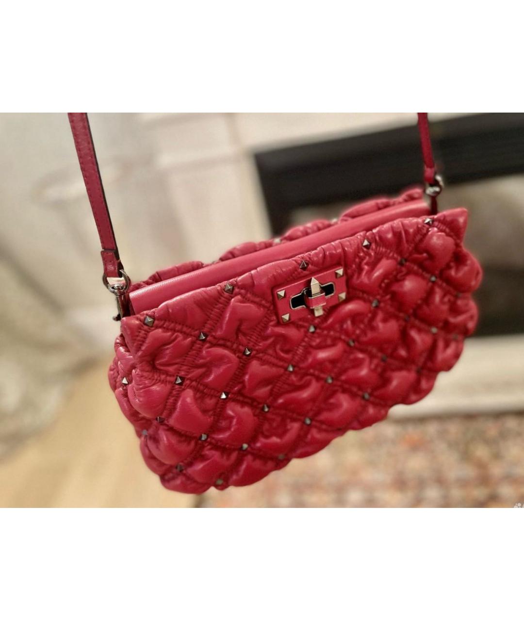 VALENTINO Бордовая кожаная пляжная сумка, фото 3