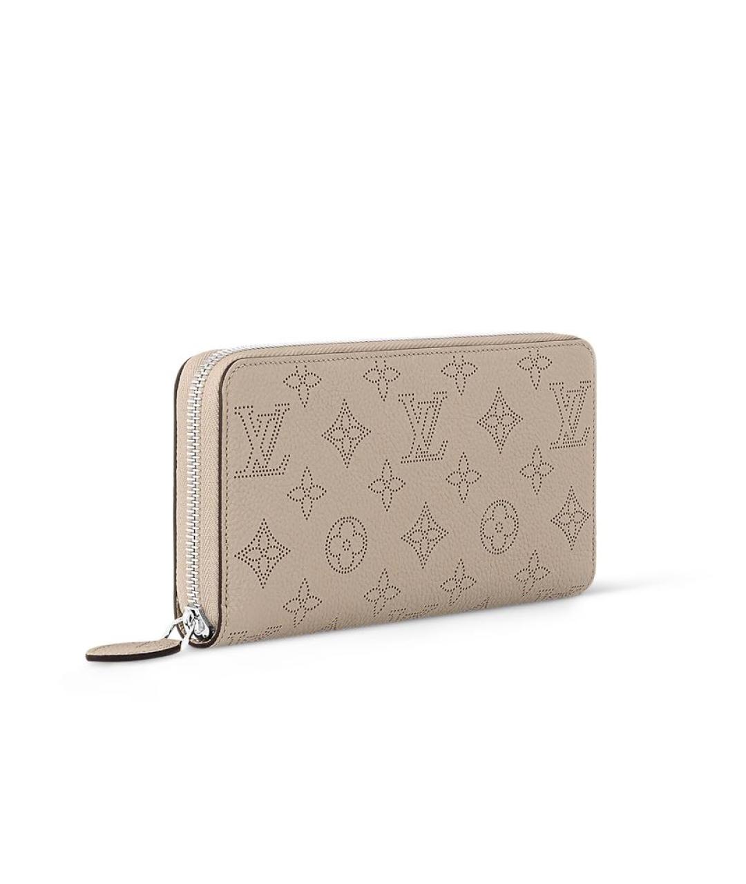 LOUIS VUITTON Бежевый кожаный кошелек, фото 2