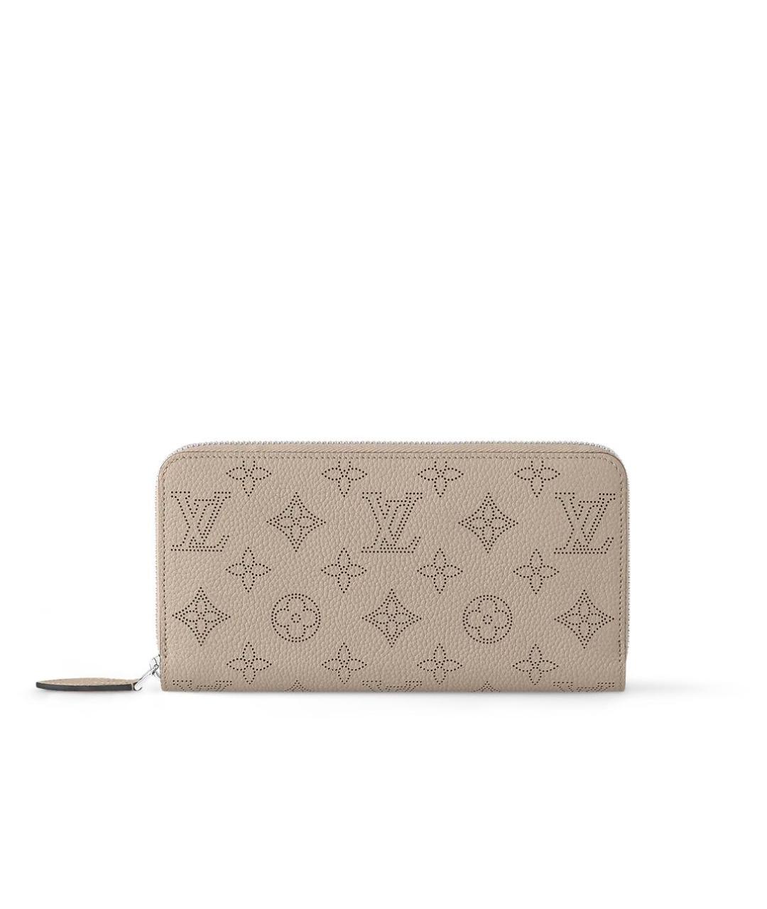 LOUIS VUITTON Бежевый кожаный кошелек, фото 6