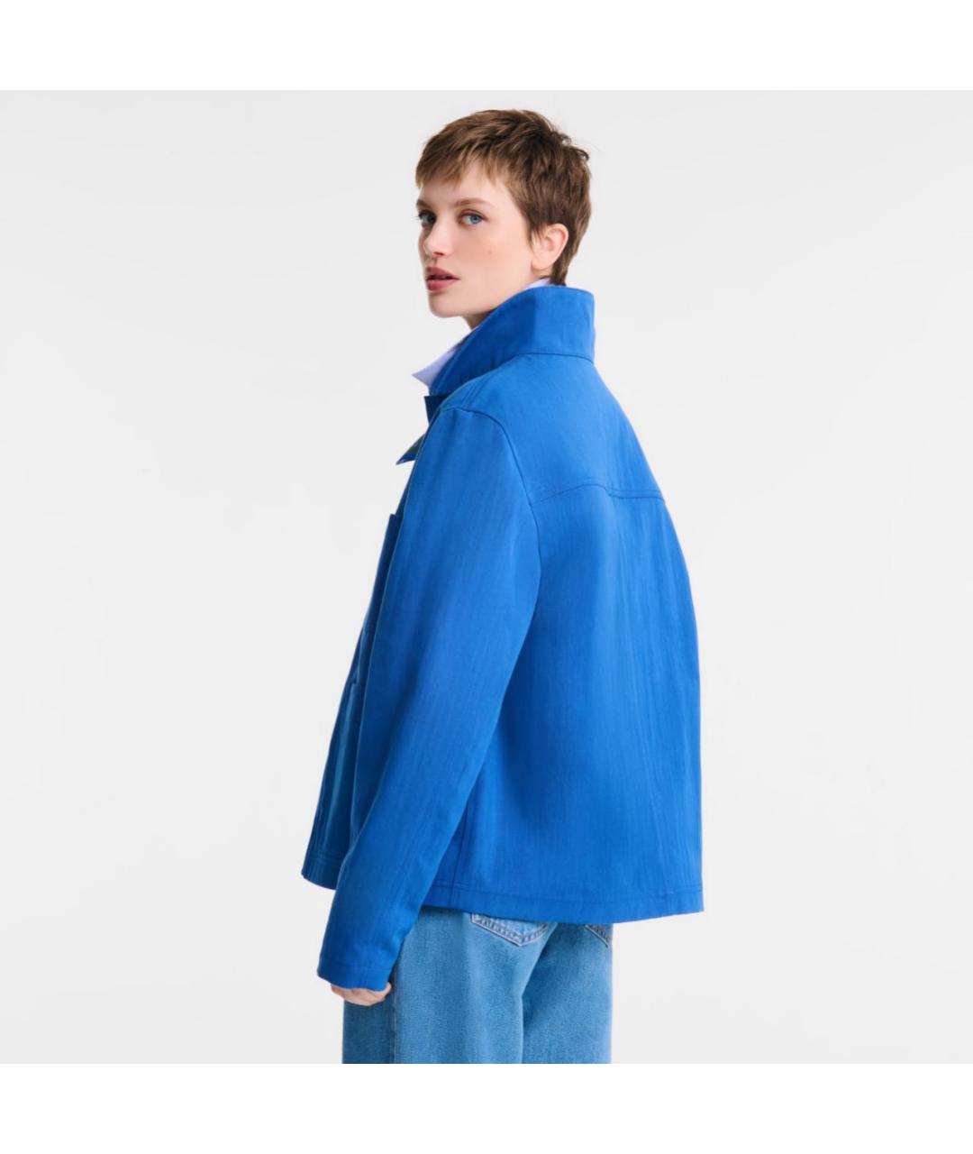 LONGCHAMP Синяя хлопковая куртка, фото 4