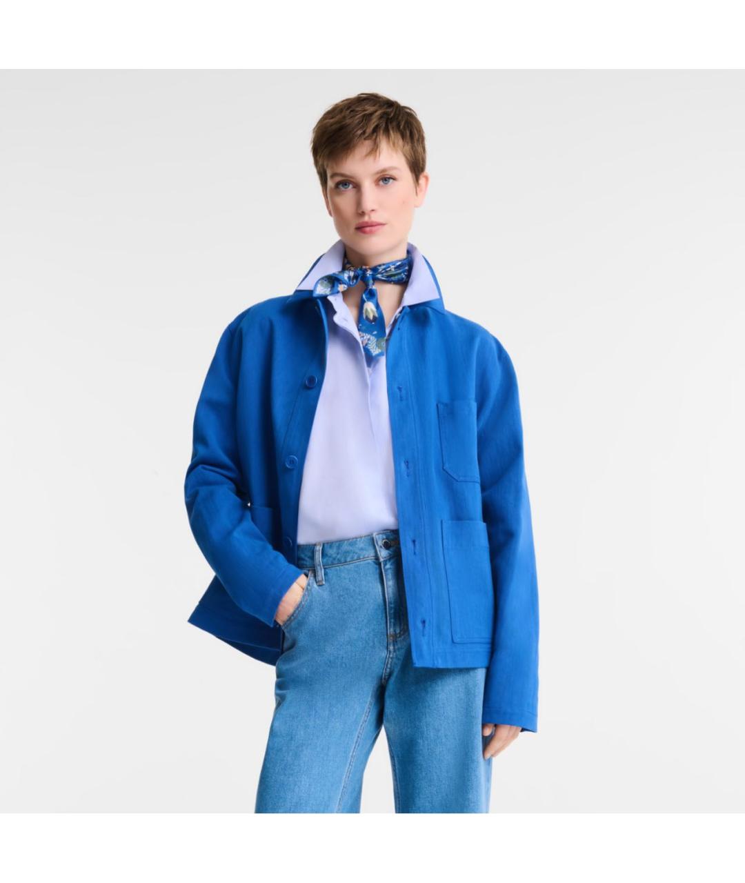 LONGCHAMP Синяя хлопковая куртка, фото 3