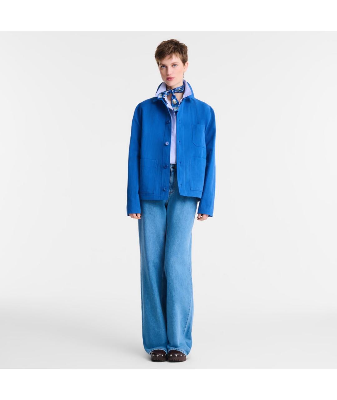 LONGCHAMP Синяя хлопковая куртка, фото 2