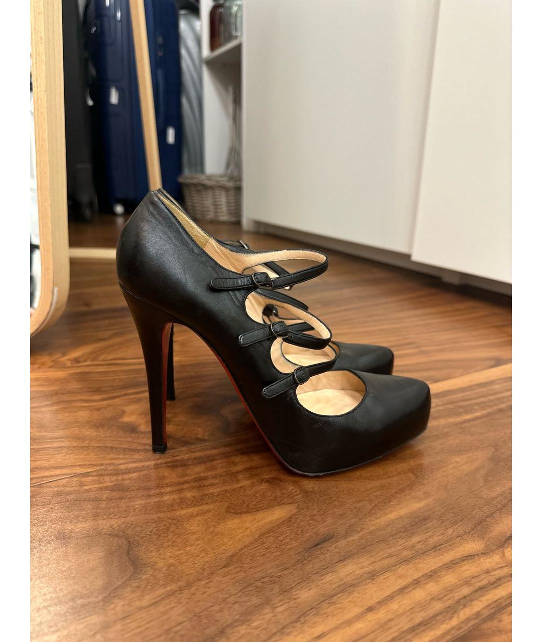 CHRISTIAN LOUBOUTIN Черные кожаные туфли, фото 5