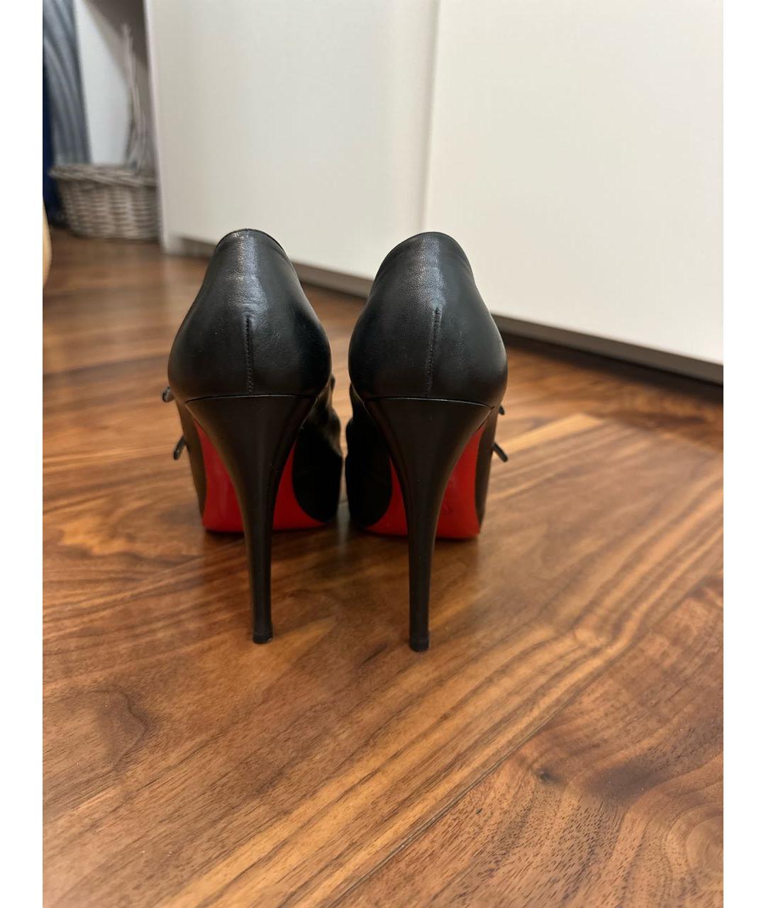 CHRISTIAN LOUBOUTIN Черные кожаные туфли, фото 4