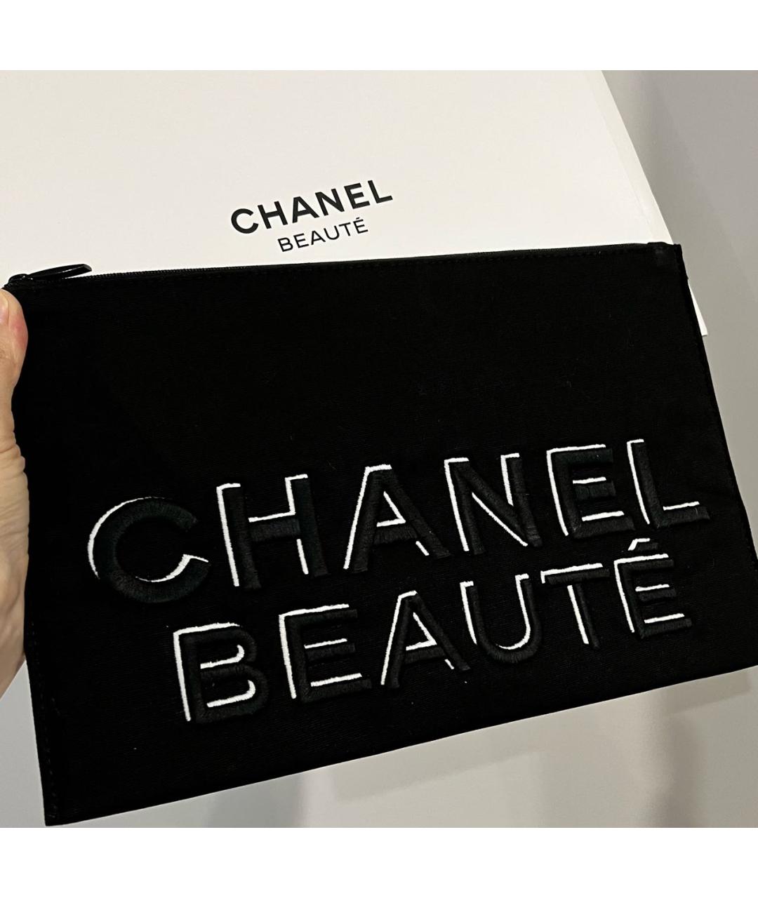 CHANEL Черная хлопковая косметичка, фото 8