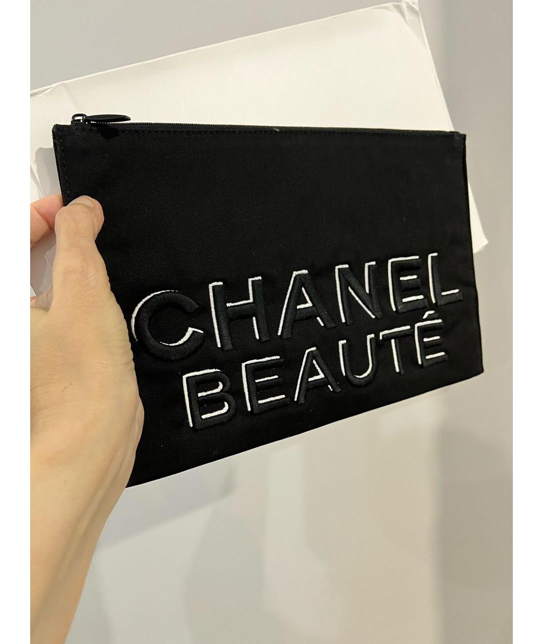 CHANEL Черная хлопковая косметичка, фото 5