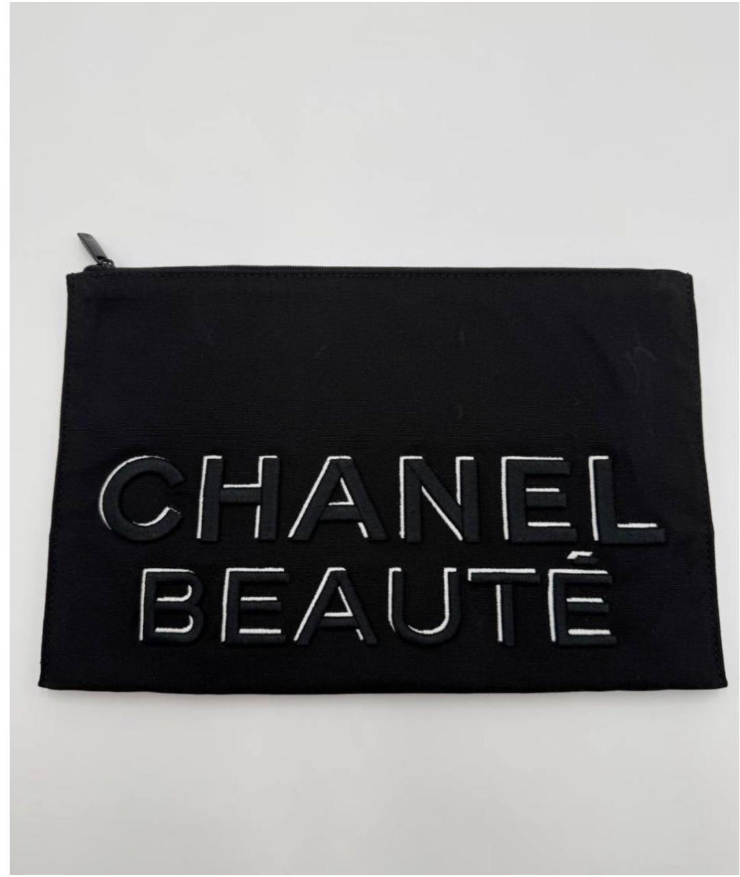 CHANEL Черная хлопковая косметичка, фото 2
