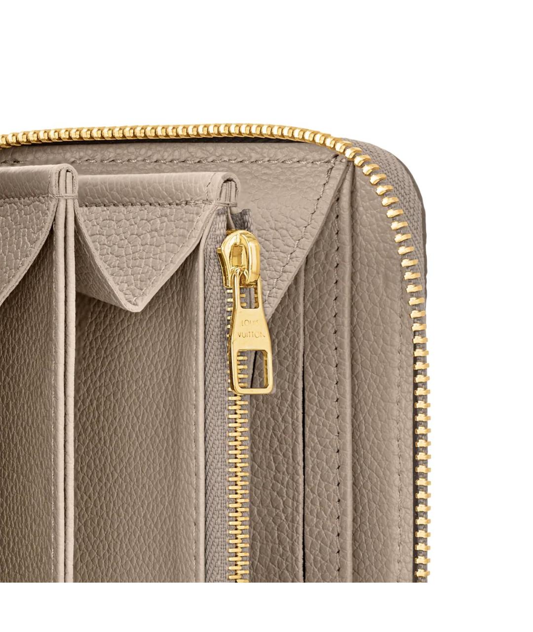 LOUIS VUITTON Бежевый кожаный кошелек, фото 4