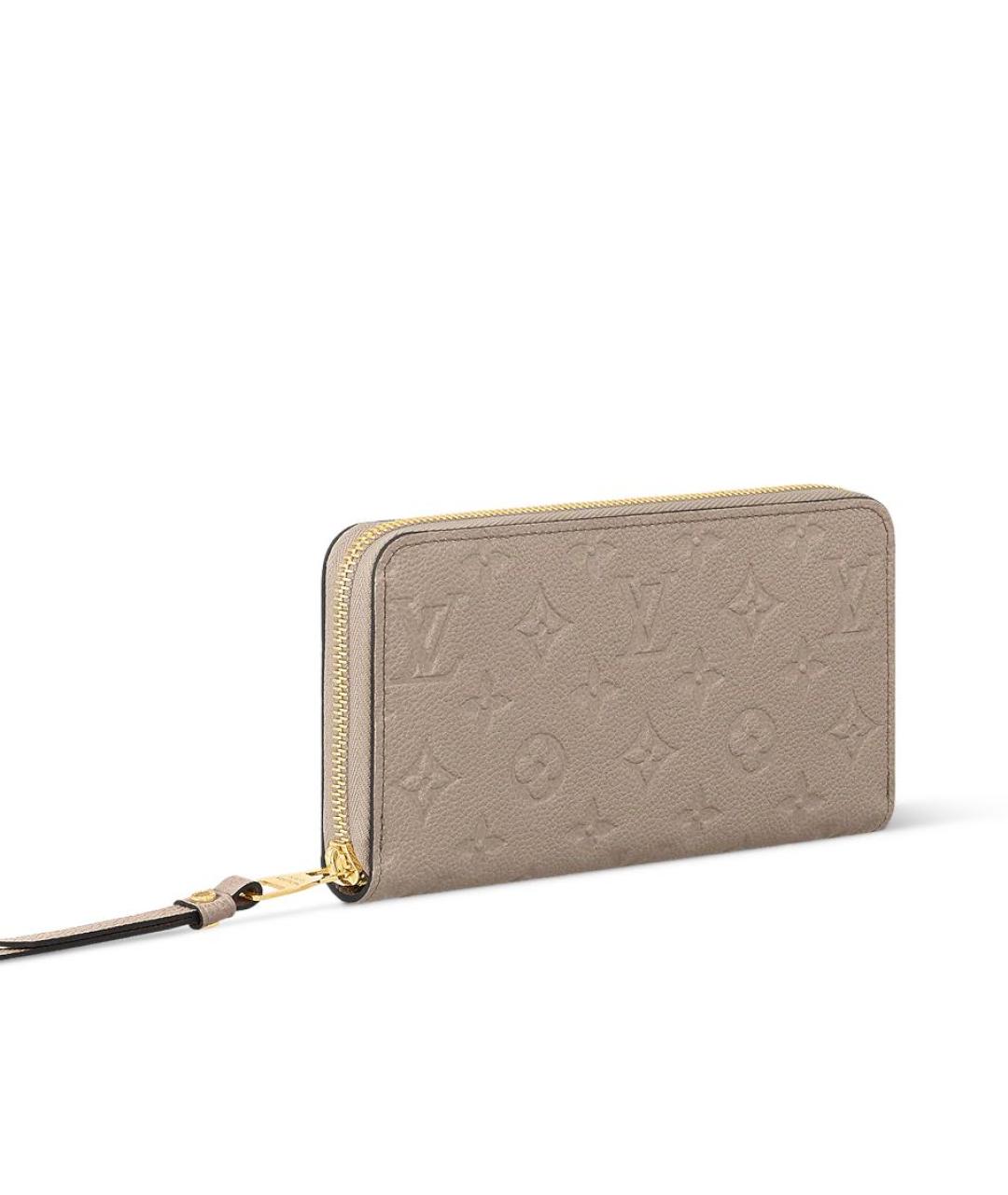 LOUIS VUITTON Бежевый кожаный кошелек, фото 2