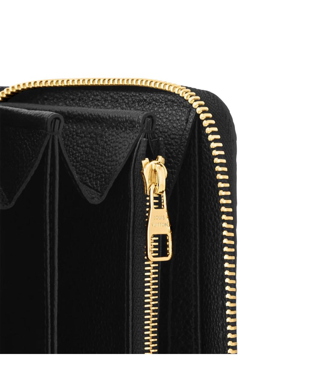 LOUIS VUITTON Черный кожаный кошелек, фото 4
