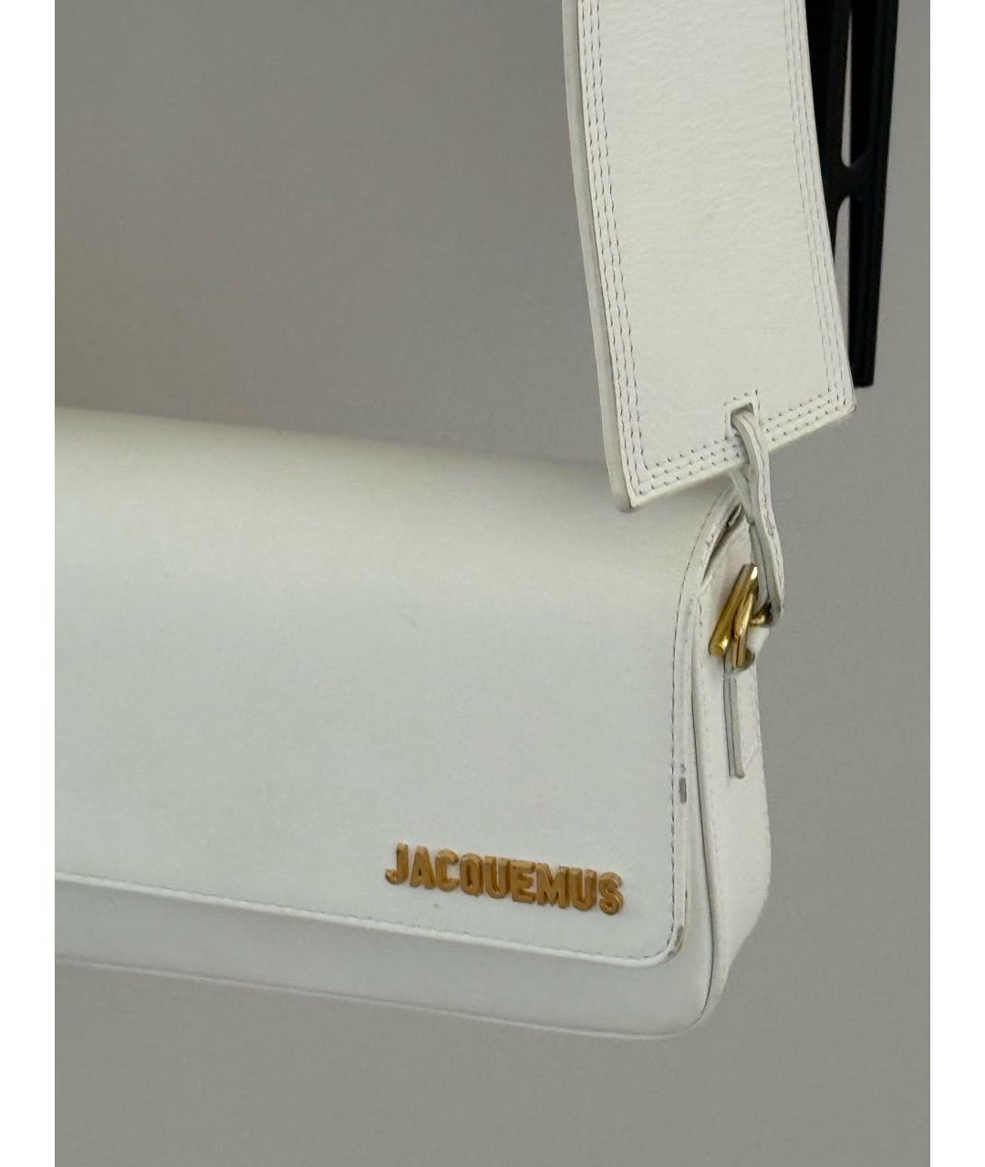 JACQUEMUS Белая кожаная сумка через плечо, фото 6