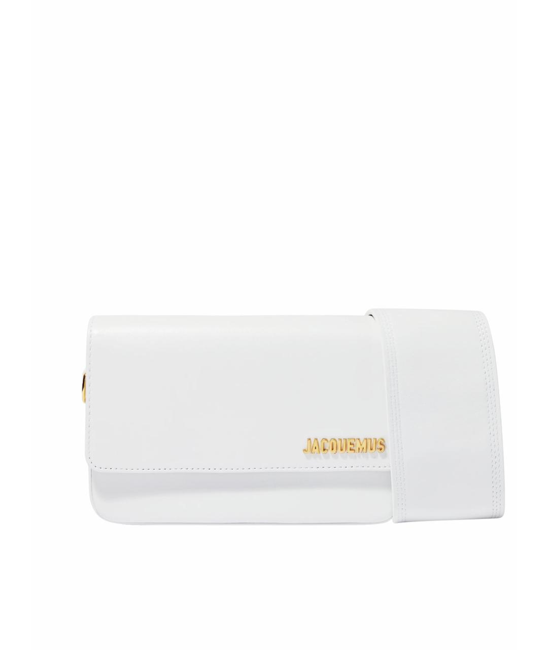 JACQUEMUS Белая кожаная сумка через плечо, фото 1