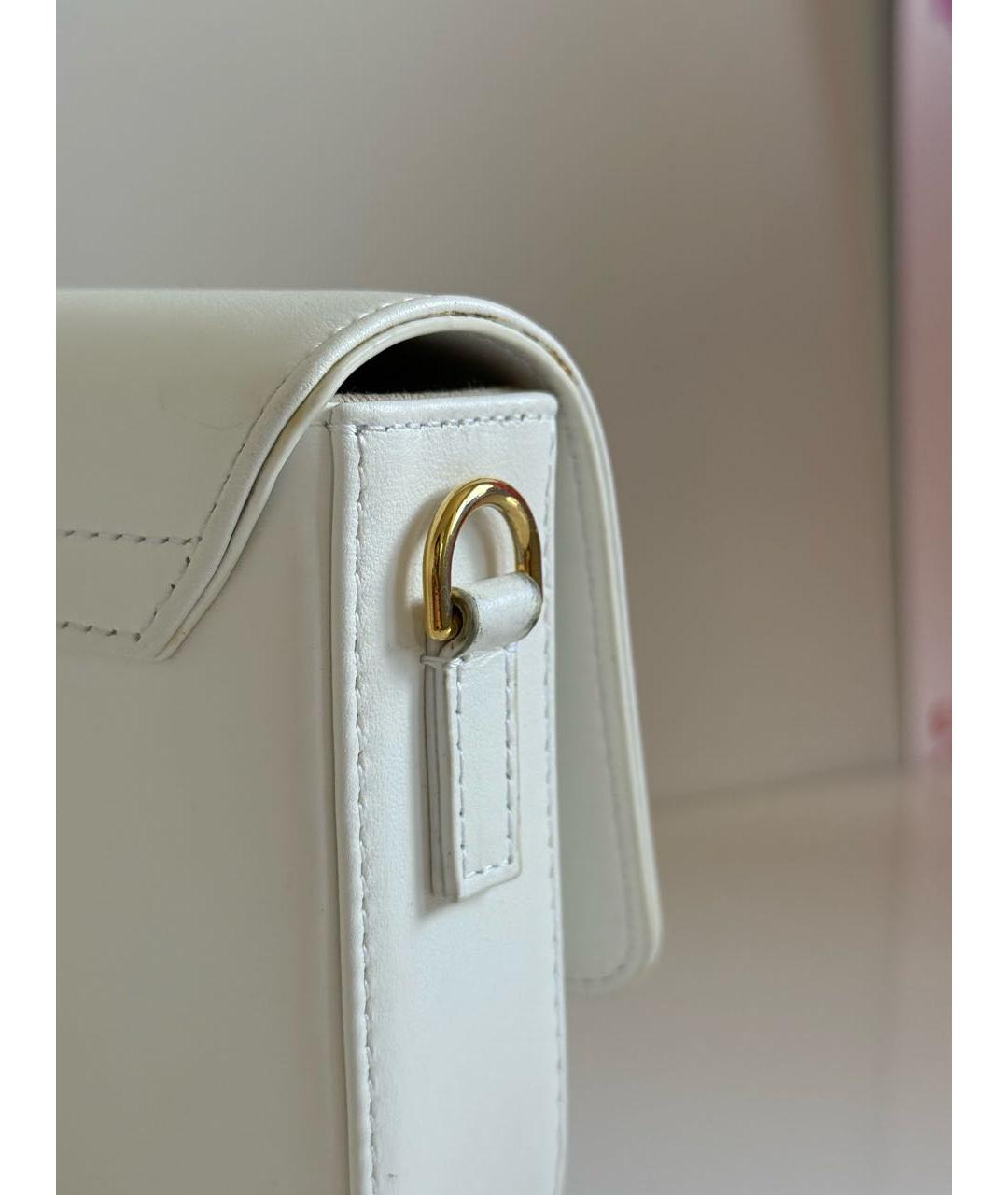 JACQUEMUS Белая кожаная сумка через плечо, фото 7