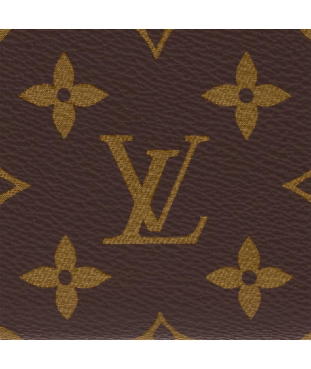 LOUIS VUITTON Коричневый кожаный кошелек, фото 4