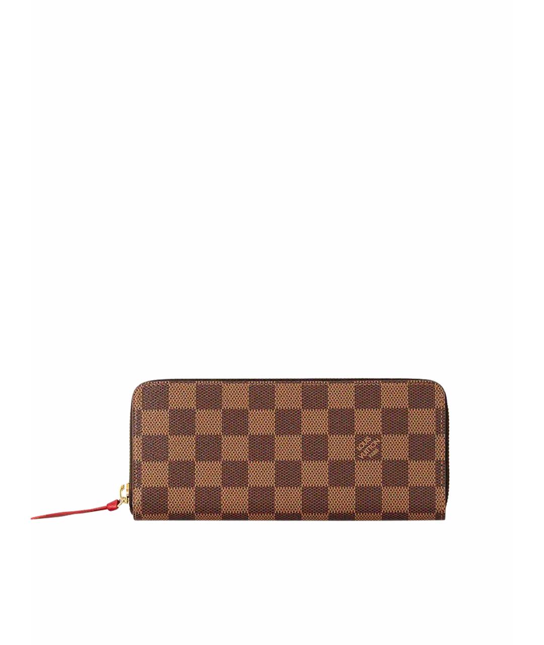 LOUIS VUITTON Коричневый кожаный кошелек, фото 6