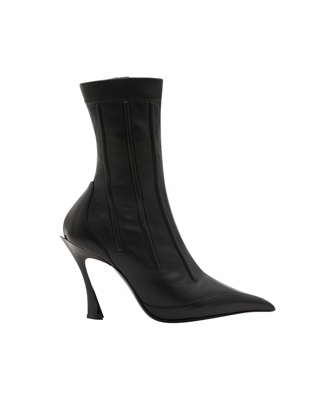 MUGLER Черные кожаные ботильоны, фото 7