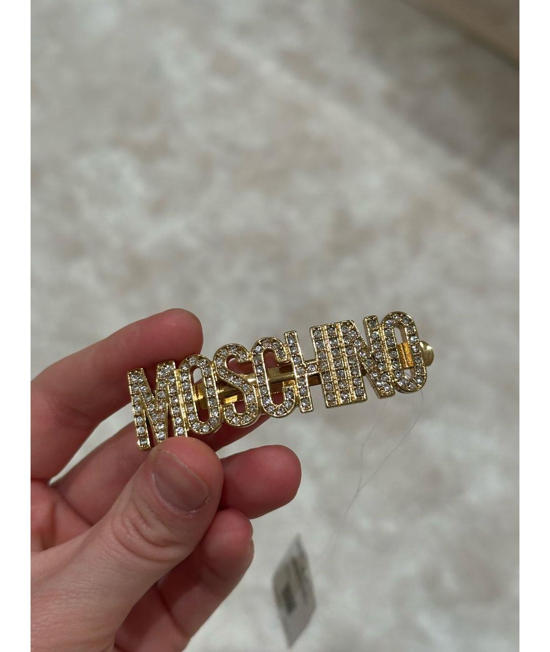 MOSCHINO Золотая заколка, фото 3