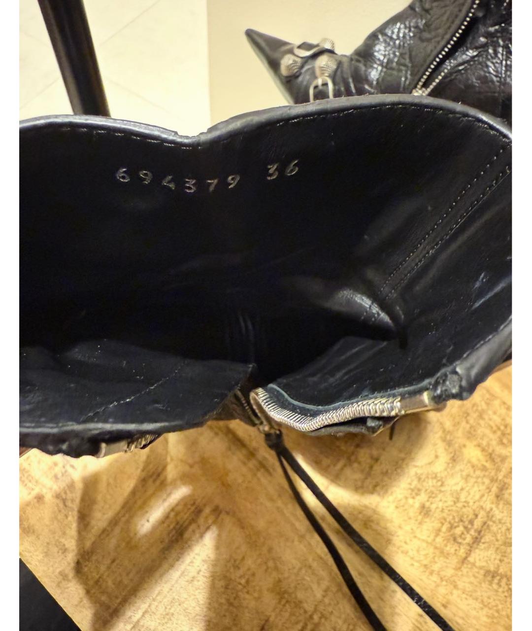 BALENCIAGA Черные кожаные полусапоги, фото 3