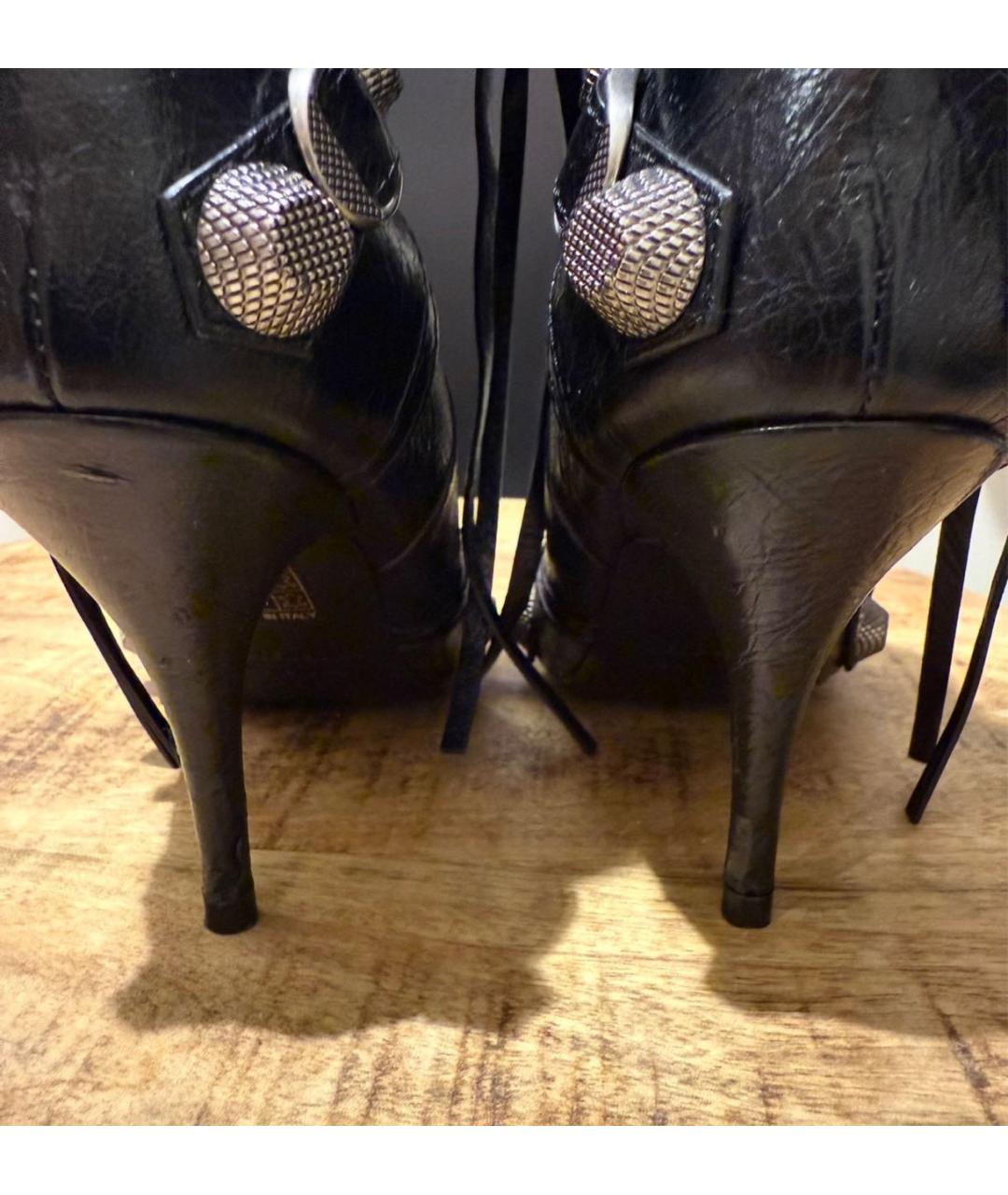 BALENCIAGA Черные кожаные полусапоги, фото 5