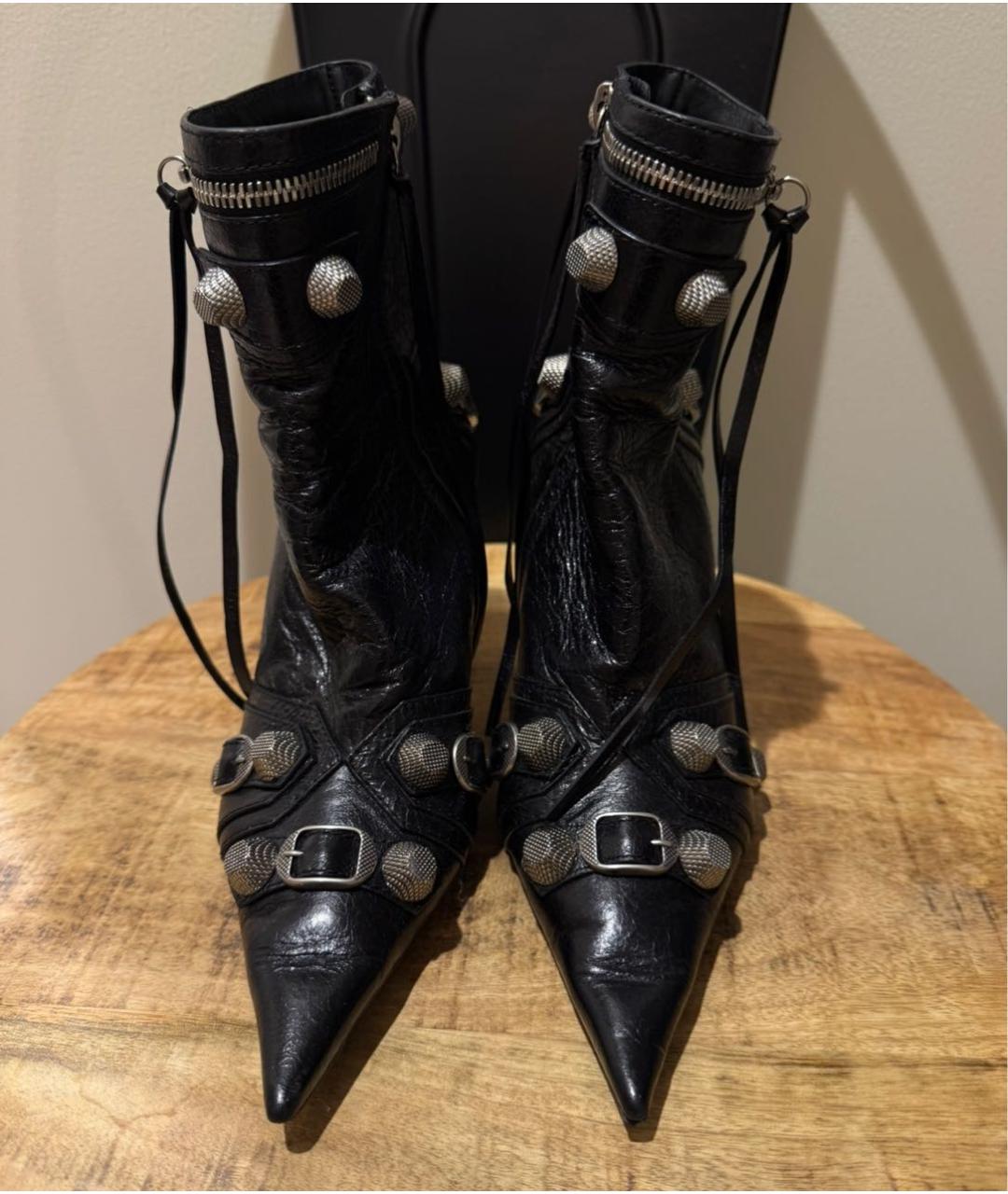 BALENCIAGA Черные кожаные полусапоги, фото 2