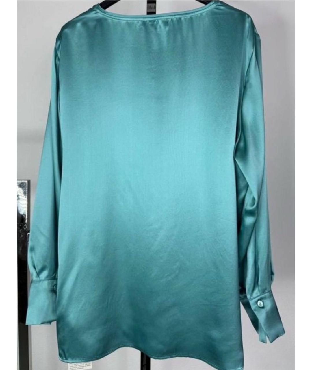 MAX MARA Голубая шелковая блузы, фото 2