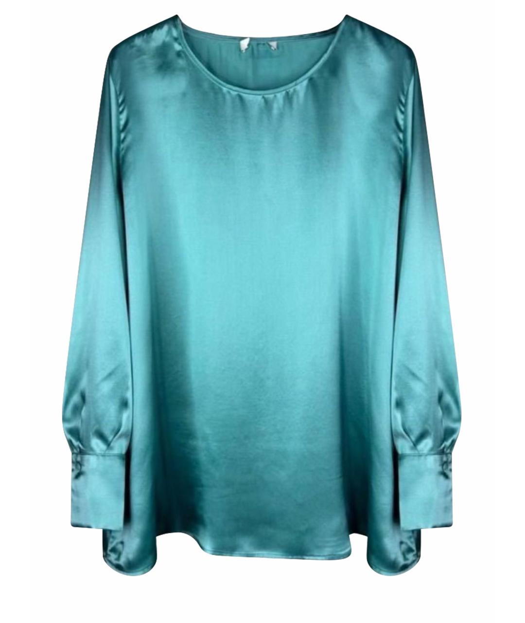 MAX MARA Голубая шелковая блузы, фото 1