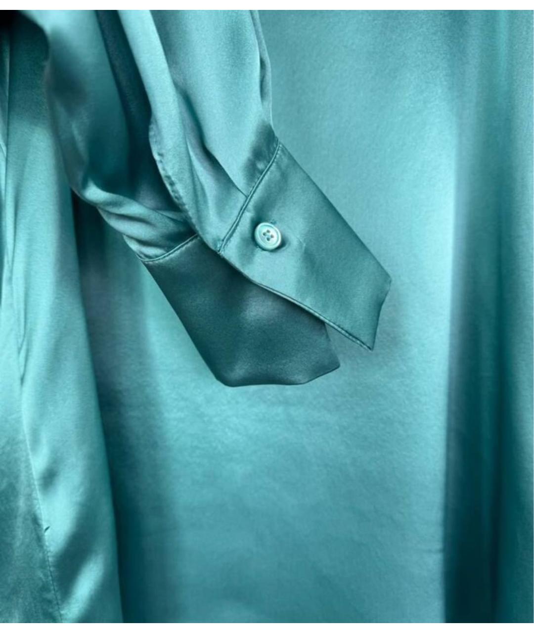 MAX MARA Голубая шелковая блузы, фото 5