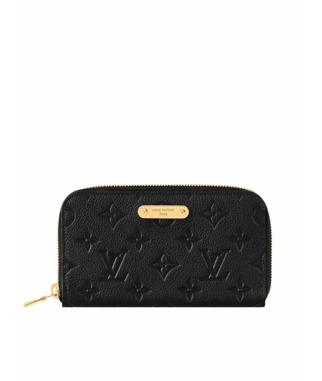 LOUIS VUITTON Черный кожаный кошелек, фото 1