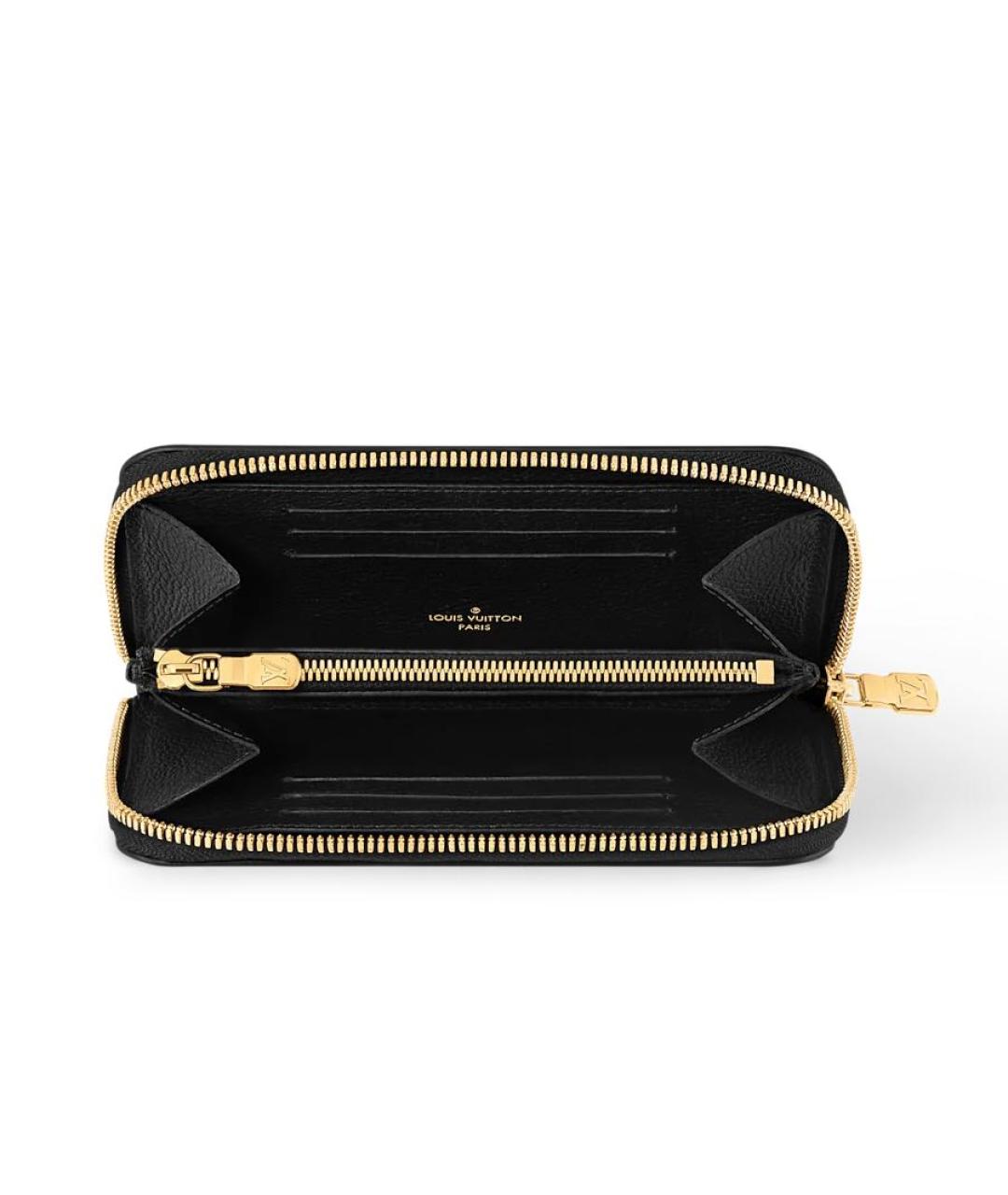 LOUIS VUITTON Черный кожаный кошелек, фото 3