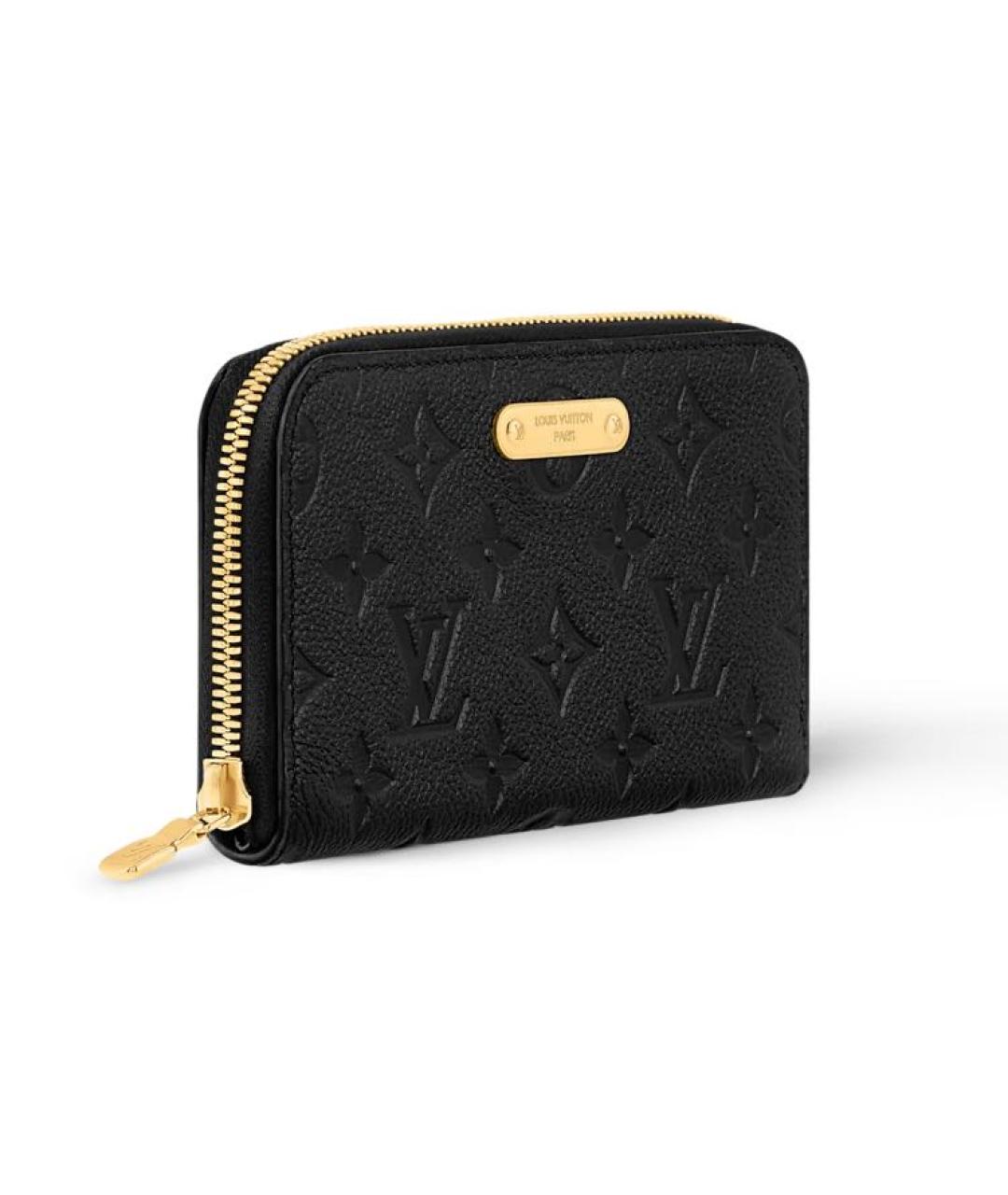 LOUIS VUITTON Черный кожаный кошелек, фото 2