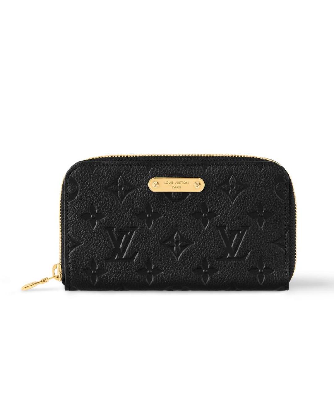 LOUIS VUITTON Черный кожаный кошелек, фото 5